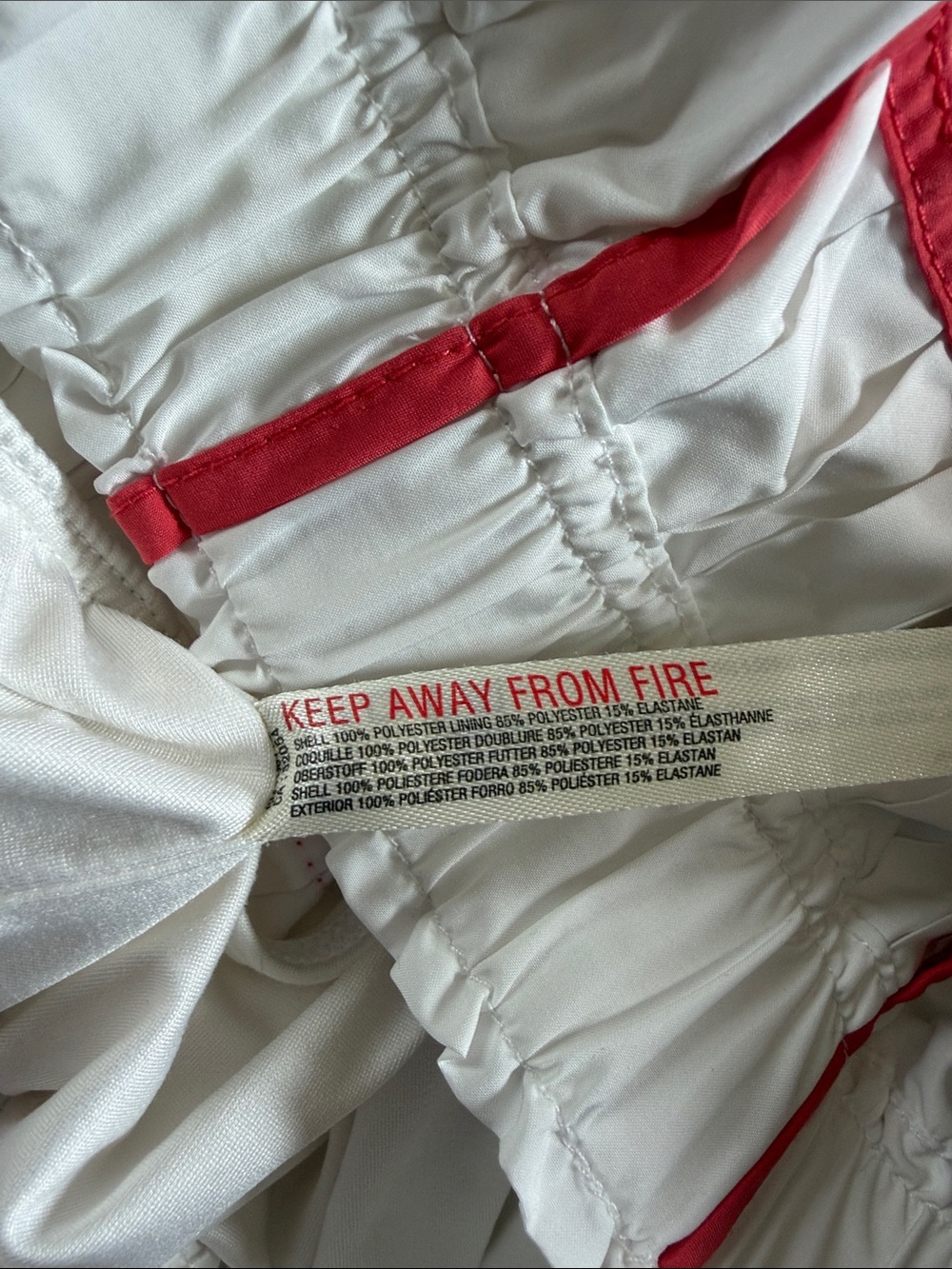 Free People FP Movement Easy Tiger Shorts Medium White Red Trim Athletic Workout - Picture 6 of 9